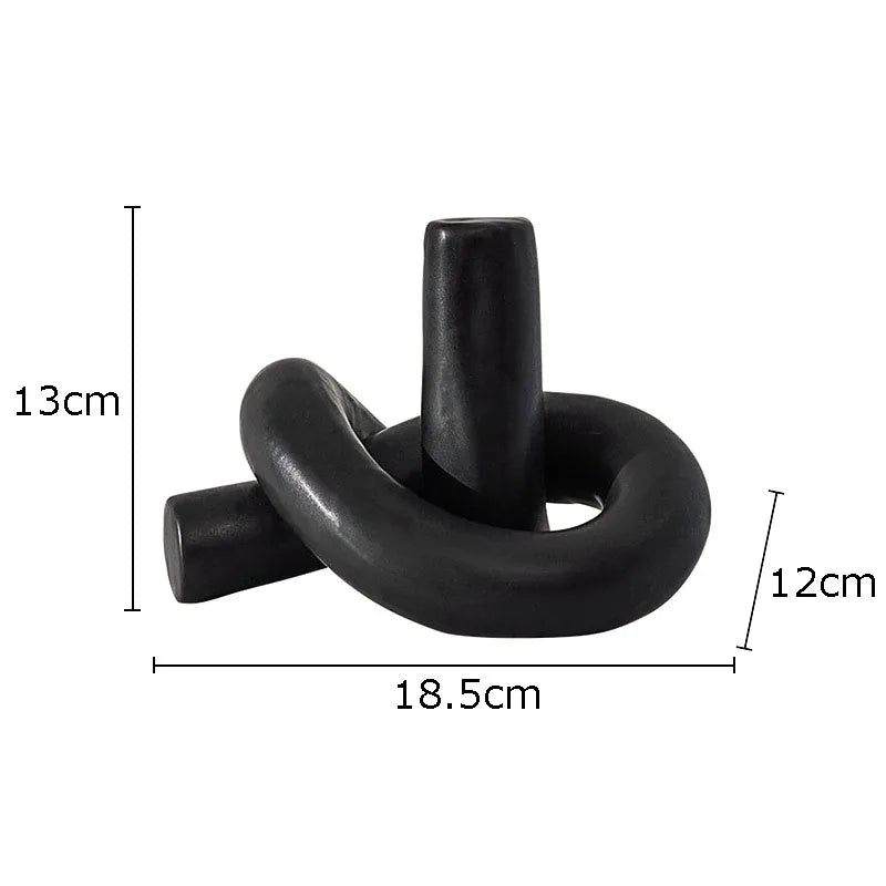 Afralia™ Ceramic Knot Sculpture Abstract Desk Decor Artwork Room Aesthetic Statues