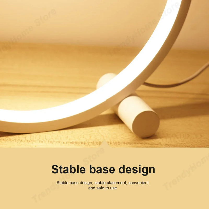 Afralia™ LED Circular Ring Table Lamp Dimmable Night Light