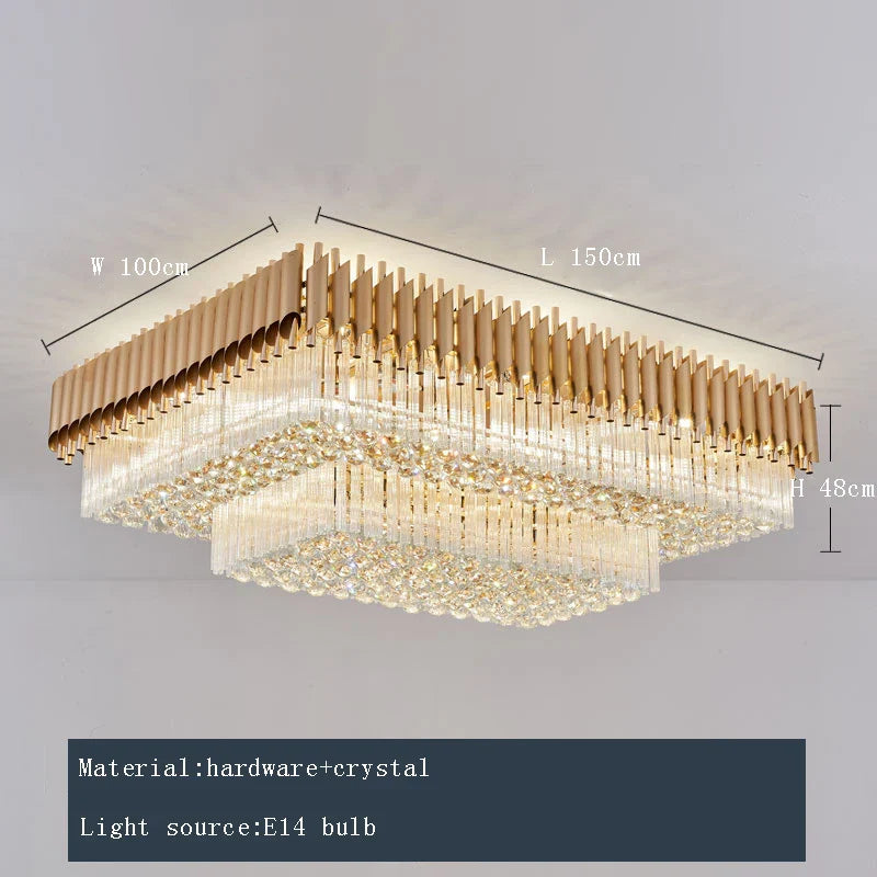 Afralia™ Luxury Nordic LED Rectangular Ceiling Light for Living Room