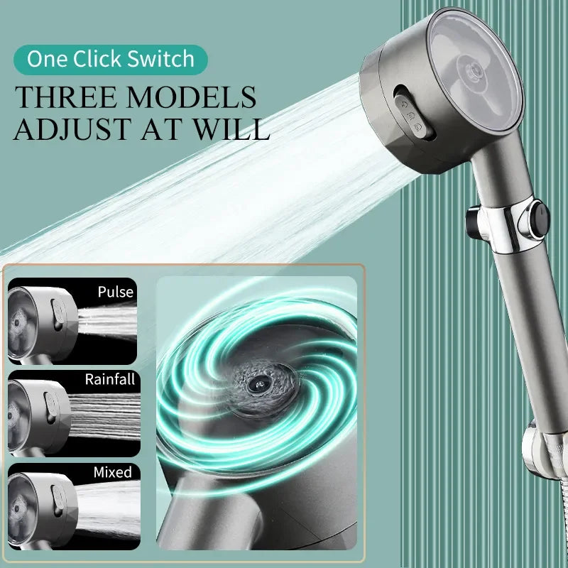 Afralia™ Turbo Propeller Shower Head - Massage Eco Shower Filter Water Saving Nozzle