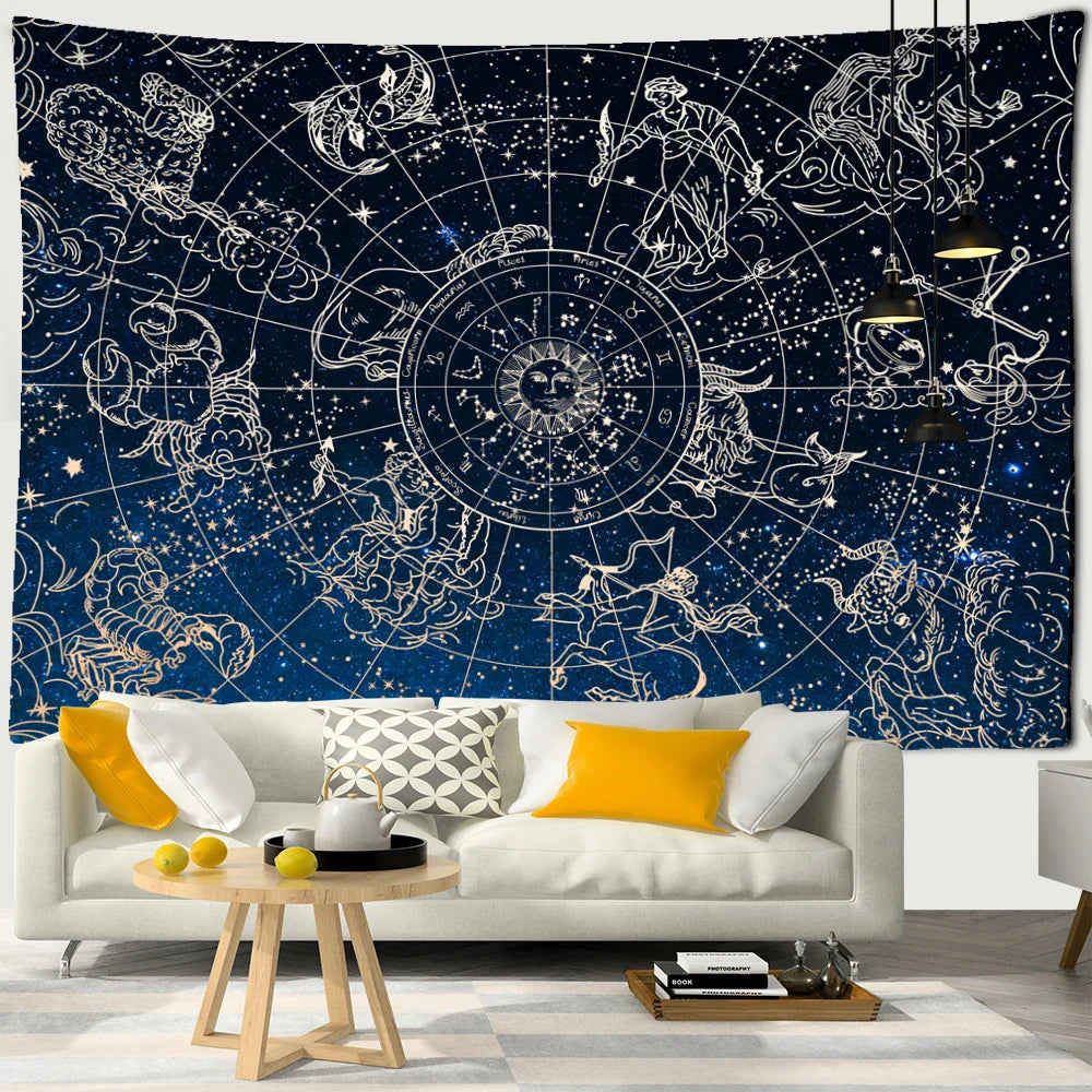 Afralia™ Sun Constellation Tapestry: Abstract Hippie Wall Hanging for Home Decor