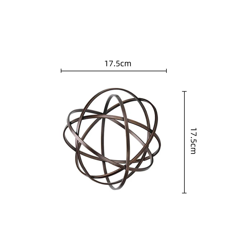Afralia™ Geometric Sphere Pendant Metal Figurine Home Decor Accessory