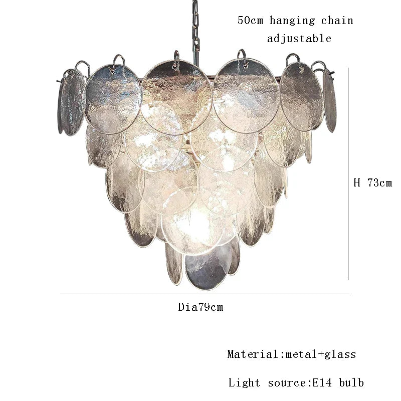 Afralia™ Mulano Glass LED Ceiling Chandelier in Green Blue Pink - Elegant Art Decoration