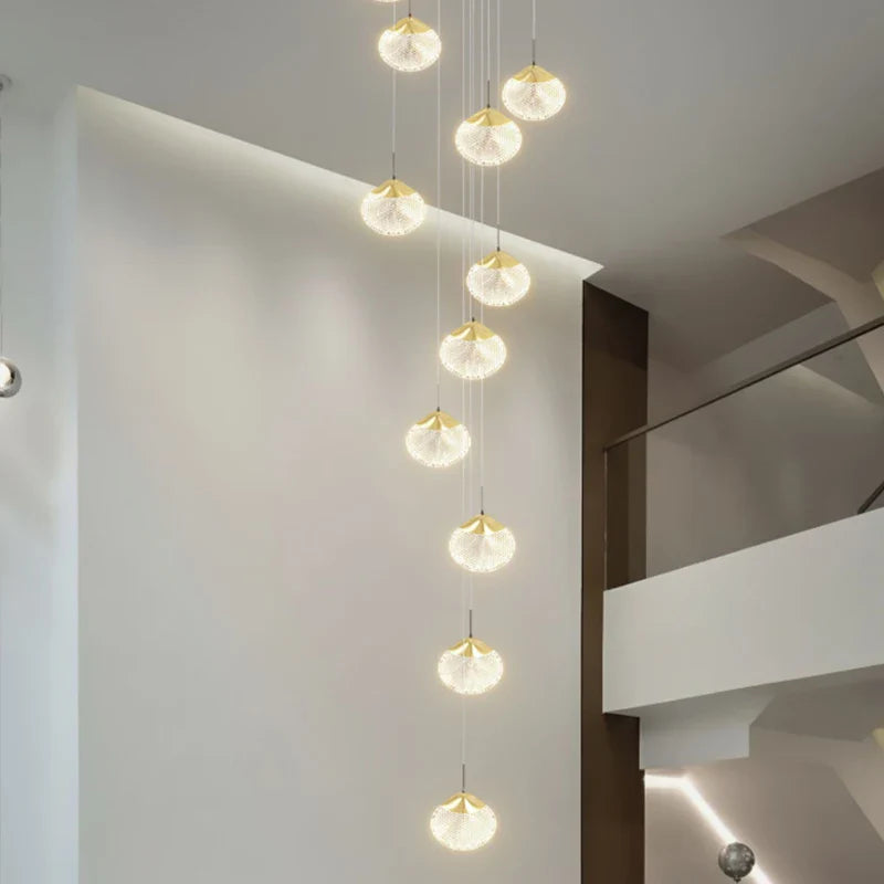 Afralia™ Modern Spiral Staircase Chandelier for Elegant Living Spaces