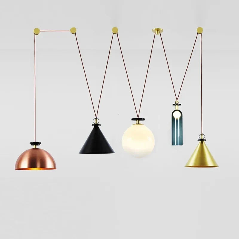 Afralia™ Glass Chandelier: Nordic Minimalist Adjustable LED Decorative Suspension Lamps