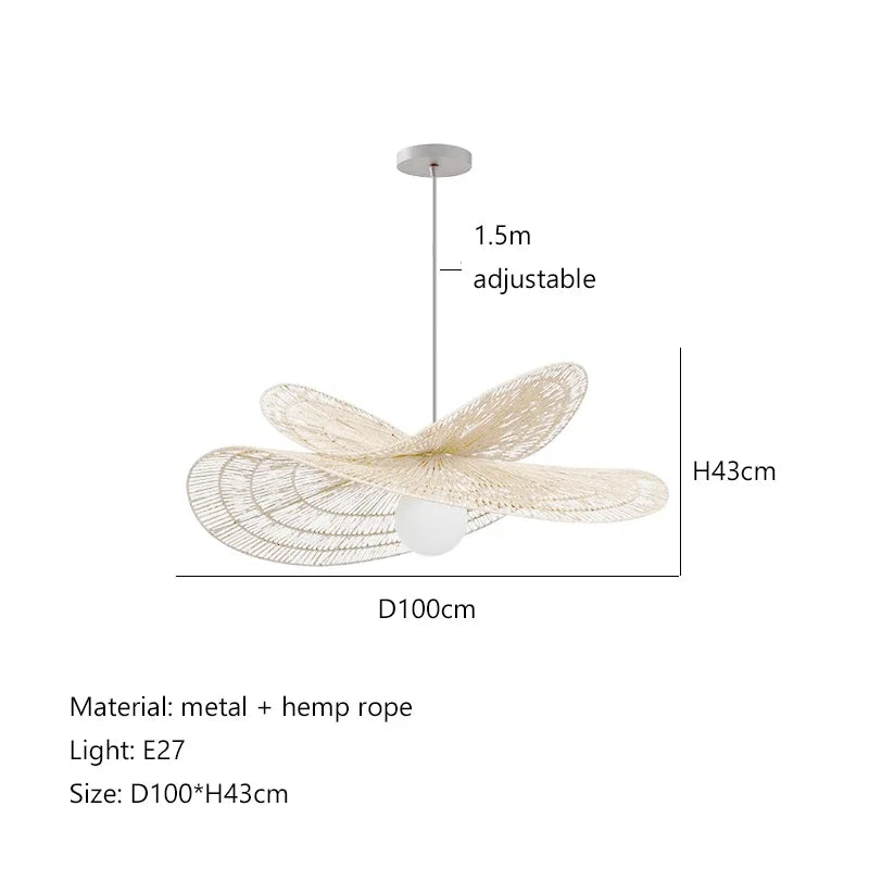 Afralia™ Rattan Weaving LED Chandelier Pendant Lights for Home Decor