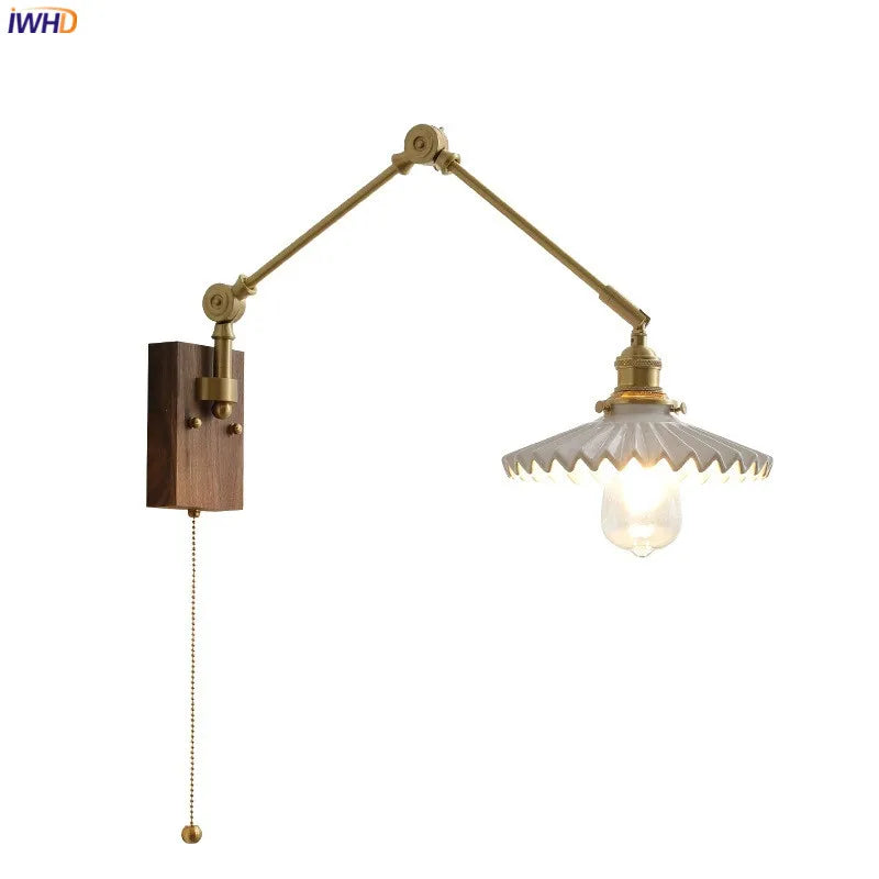 Afralia™ Nordic Ceramic Wall Lamp with Pull Chain Switch, Up Down LED Lighting