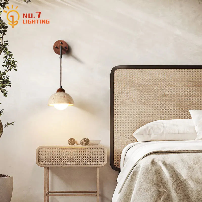 Afralia™ Yellow Cave Wall Lamp with Pull Switch for Bedroom and Living Room