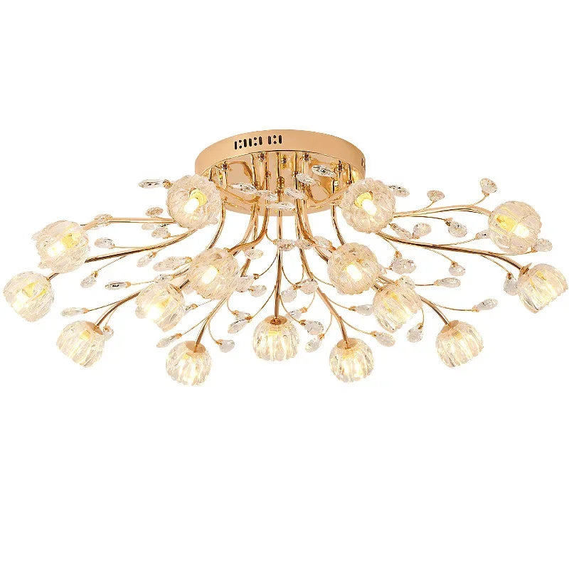 Afralia™ Crystal Ceiling Light for Modern Light Luxury Living Spaces by Samsarah Lighting