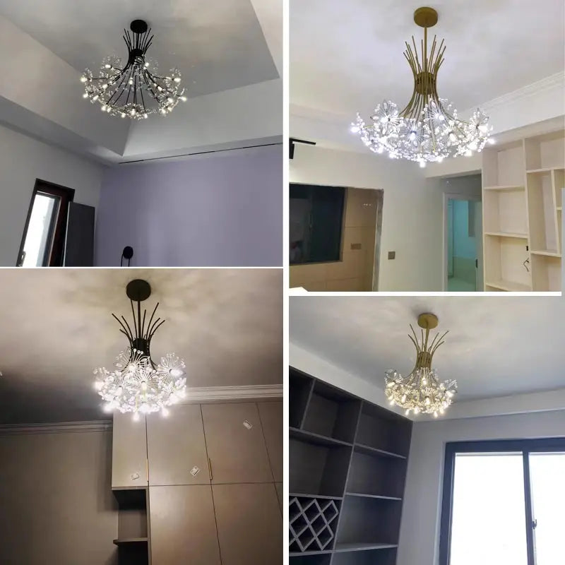 Afralia™ Modern Crystal Ceiling Chandelier for Living Room Bedroom Kitchen Decor