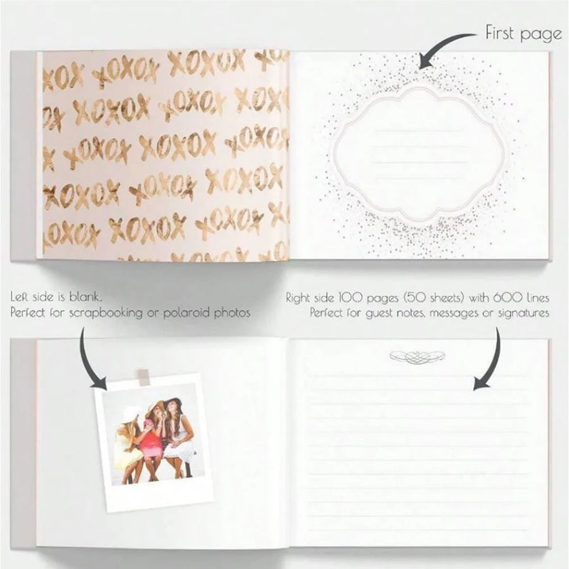 Afralia™ Guest Book & Pen Set - Elegant 9"x7" Wedding Message Notebook