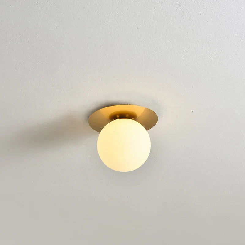 Afralia™ Nordic Glass Ball Ceiling Lamp for Indoor Decoration Lighting E27 Bulb