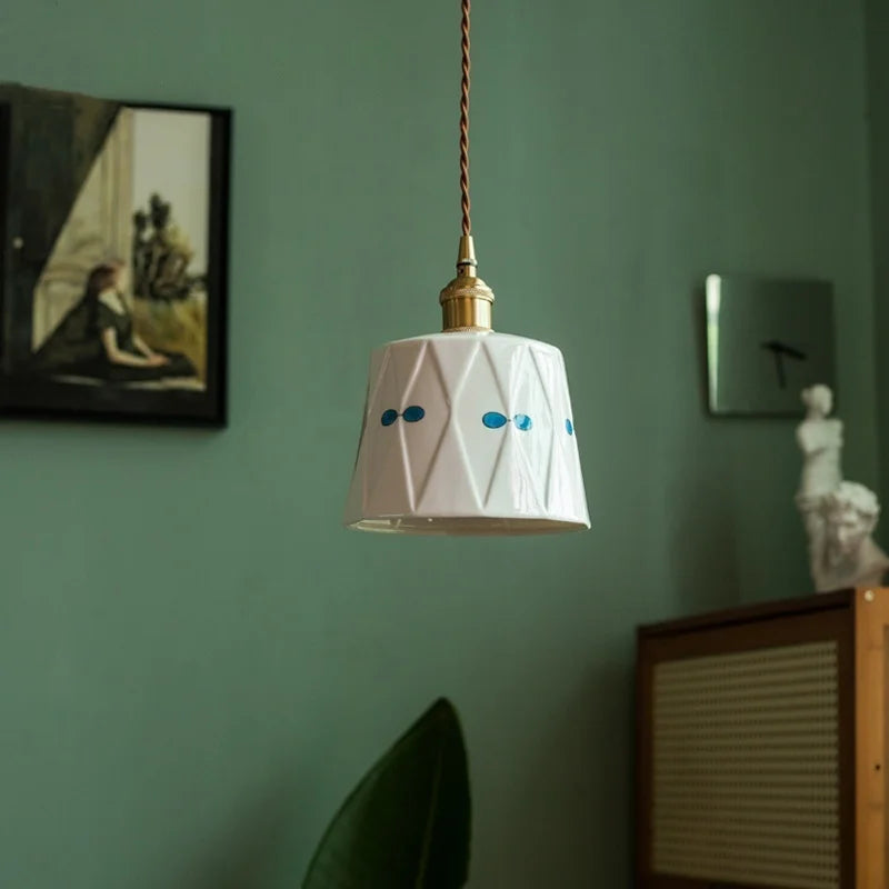 Afralia™ White Ceramic LED Pendant Lamp - Nordic Minimalism Design