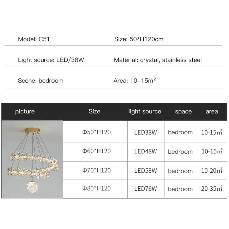 Afralia™ Gold Crystal Spiral Chandelier LED Pendant Lights for Home Decoration