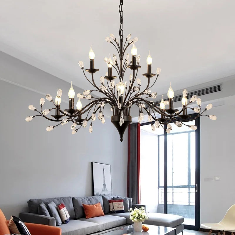 Afralia™ Crystal Chandelier: Modern LED Pendant Lamp for Living, Dining, Bedroom, Kitchen. Vintage American Style.