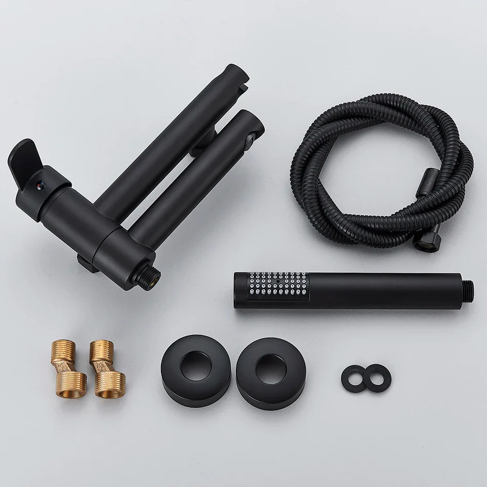 Afralia™ Wall Mount Bathtub Faucet with Hand Shower Mixer Set
