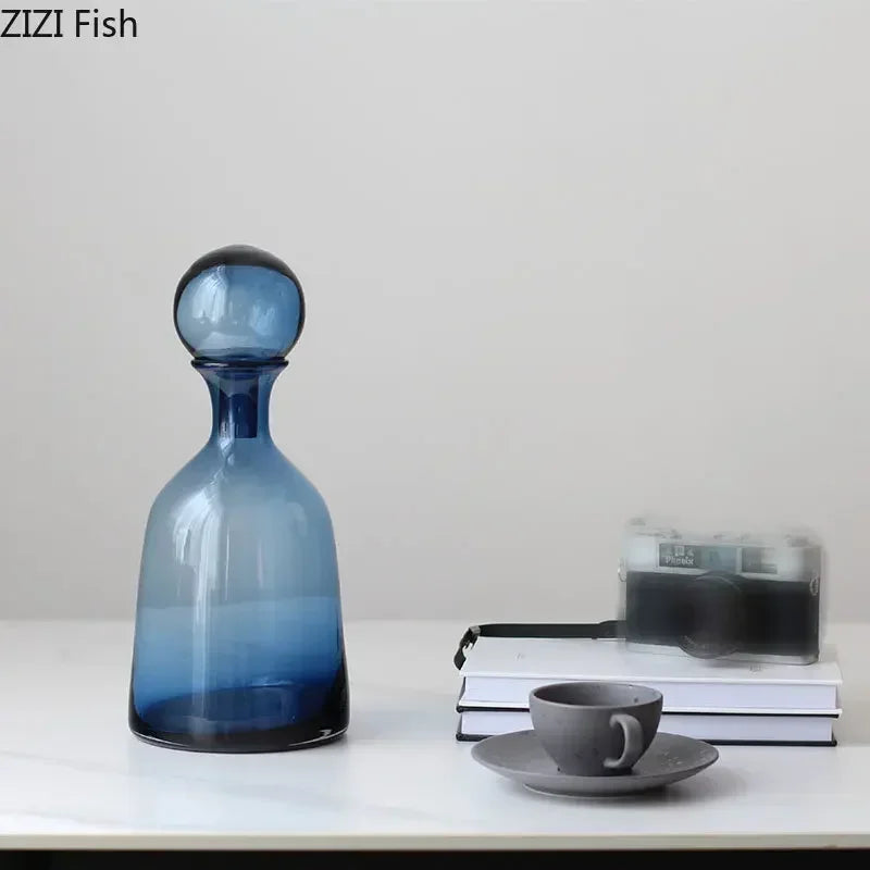 Afralia™ Amber Glass Vase Hydroponics Desk Decoration Modern Home Decor