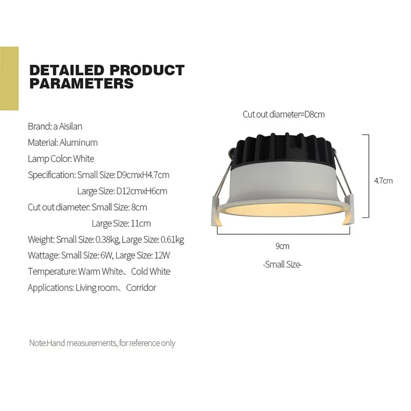 Afralia™ LED Downlight: High Lumen Ceiling Spot Light, Softened Narrow Border, Embedded for Home Lighting