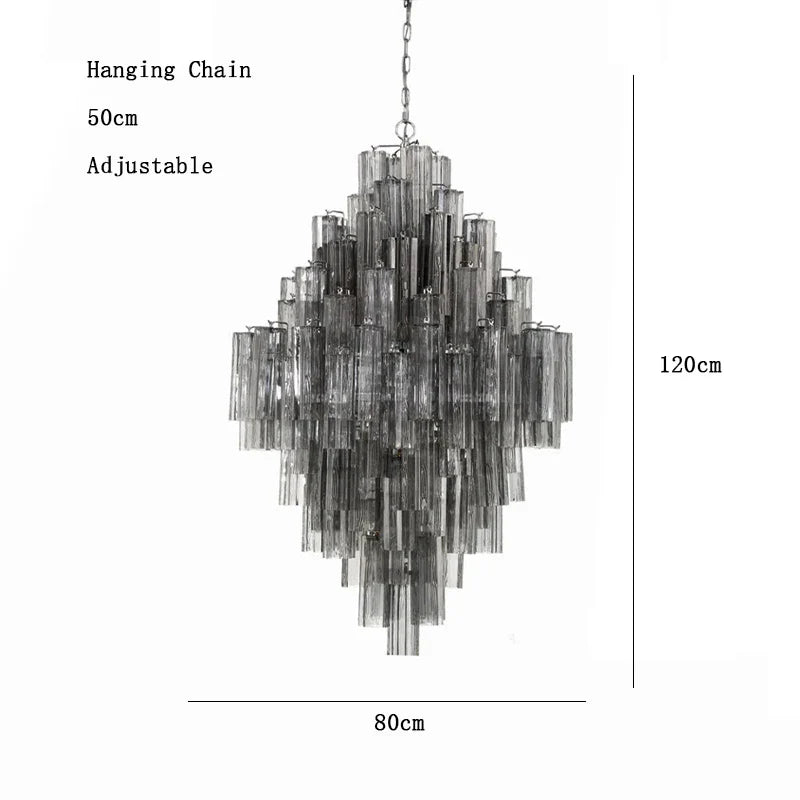 Afralia™ High Glass Ceiling Pendant LED Chandelier for Living Room