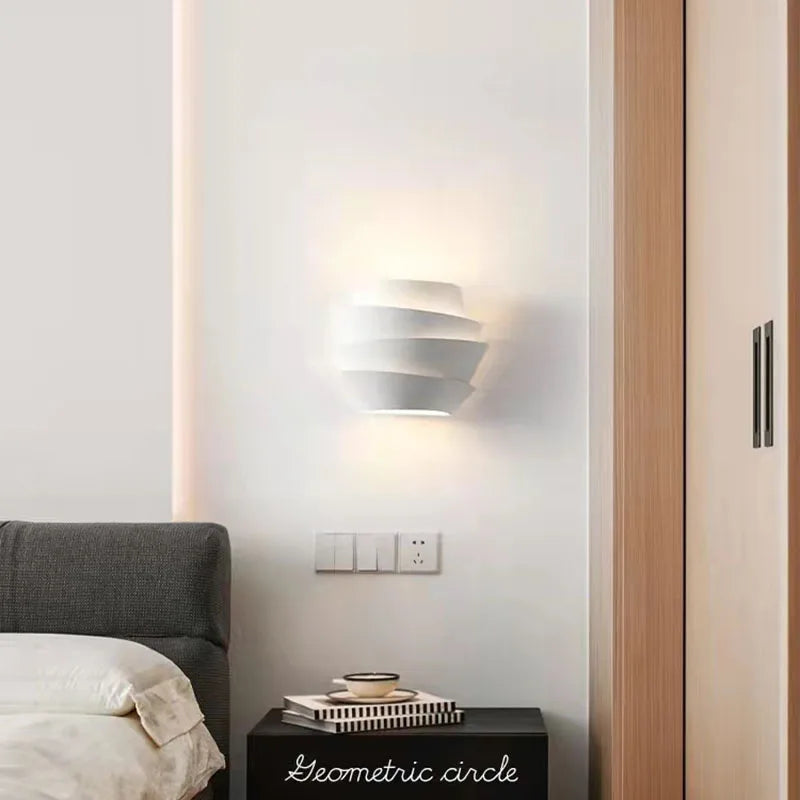 Afralia™ White Metal Art Wall Sconce Lighting for Bedroom & Dining Room