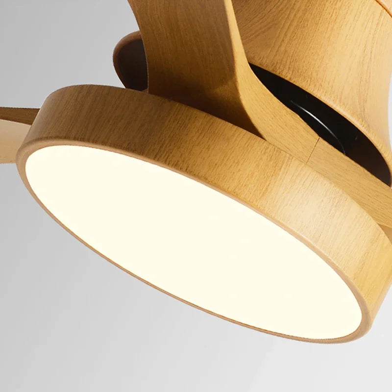 Afralia™ Low Profile Ceiling Fan Light with Black ABS Blades and Control - Indoor Use