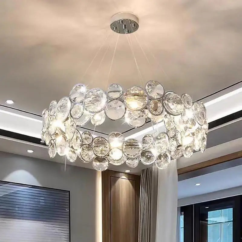 Afralia™ Luxury Crystal Bubble Ceiling Chandelier for Living Room Bedroom Decor