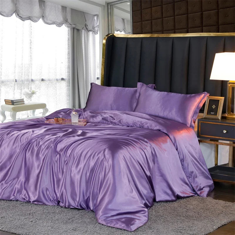 Afralia™ King Size Silk-Blend Duvet Cover Set with Pillowcases