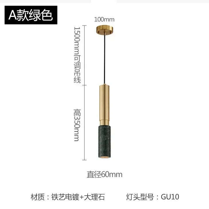 Afralia™ Small Chandelier Art Marble Terrazzo Single Head Pendant Light