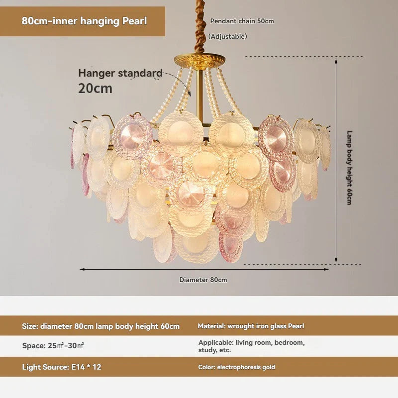 Afralia™ French Crystal Pendant Chandelier Light with Glass Crystals