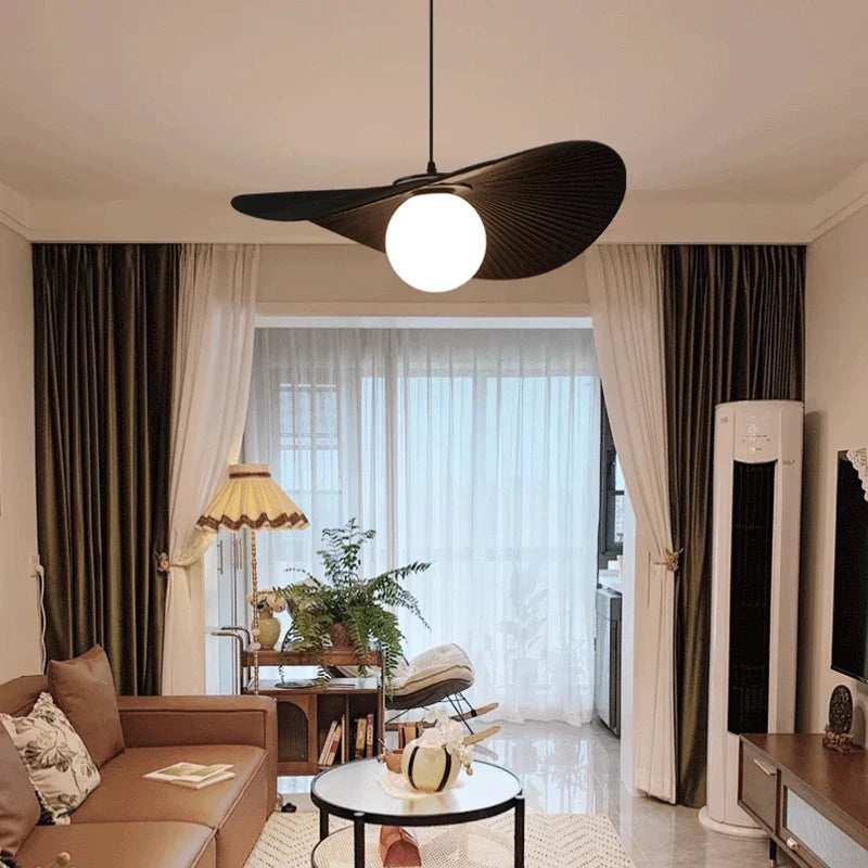 Afralia™ Nordic White/Black Fabric Chandelier Glass Shades Pendant Lamp