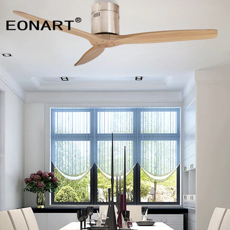 Afralia™ Modern 52" LED Ceiling Fan with Remote Control & Solid Wood Blades