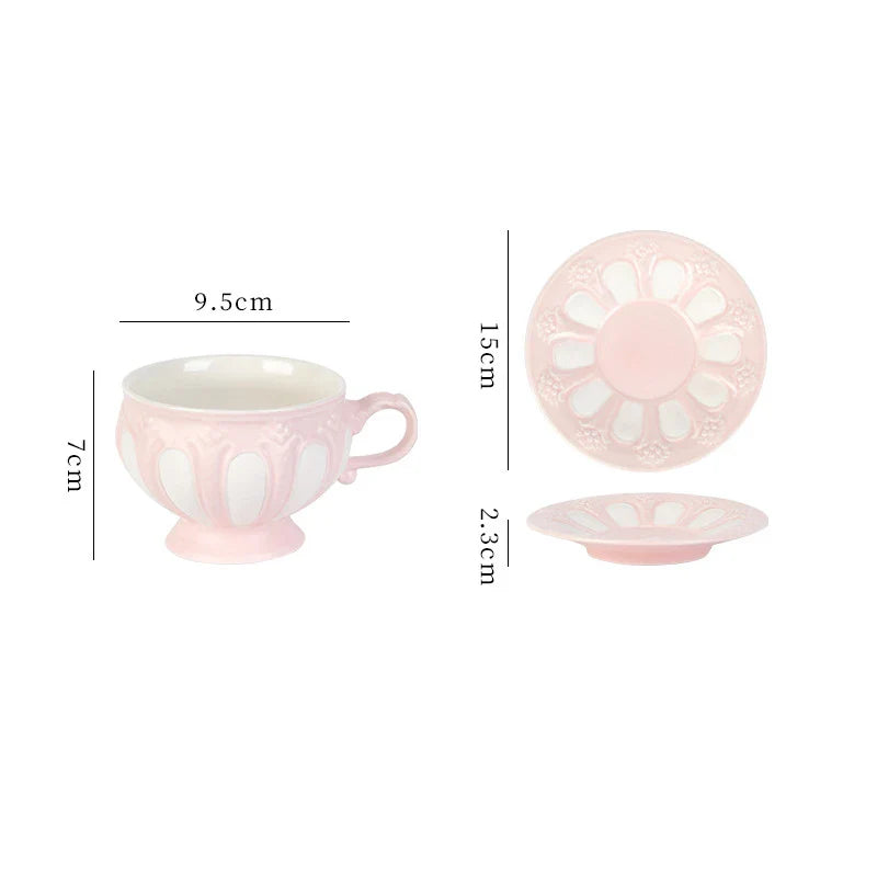 Afralia™ Floral Ceramic Dining Set: Teapot, Cup, Saucer, Coffee Mug, Milk Mugs, Tea Cup, Juice Container