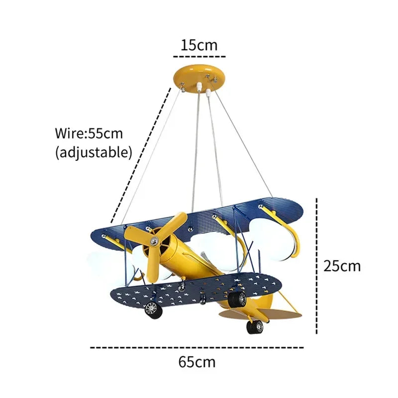 Afralia™ Airplane Chandelier LED Lights for Boy's Room