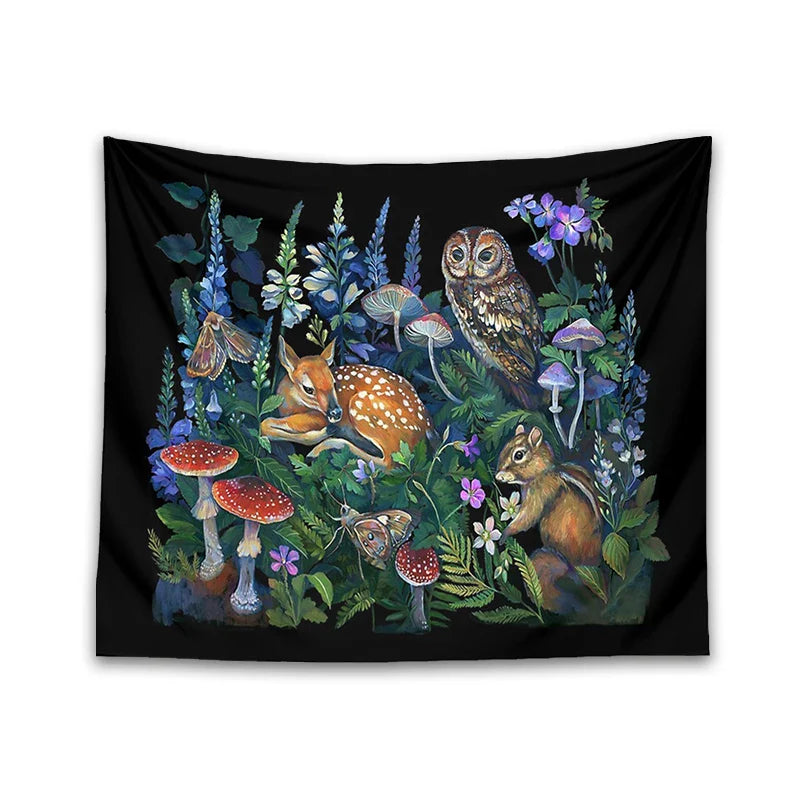 Afralia™ Enchanted Forest Celestial Mushroom Botanical Wall Hanging