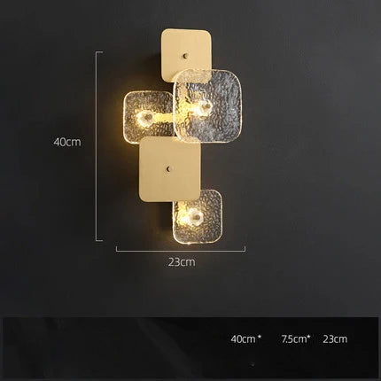 Afralia™ Rectangular Golden Copper Glass LED Chandelier for Dinning Room