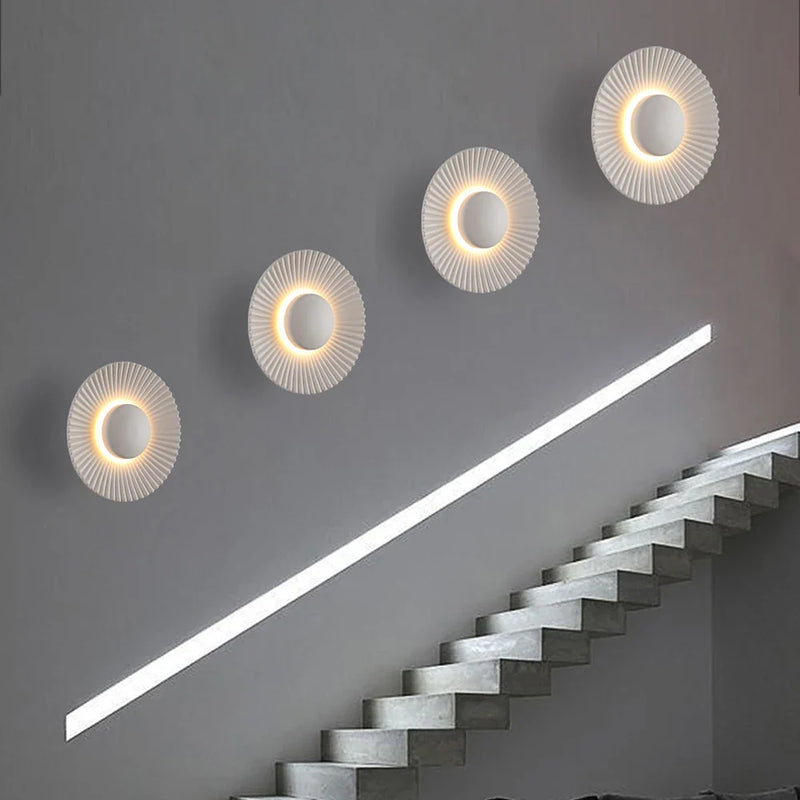 Afralia™ Modern Metal LED Wall Lamps for Hotel Restaurant Bedroom Corridor Decoration