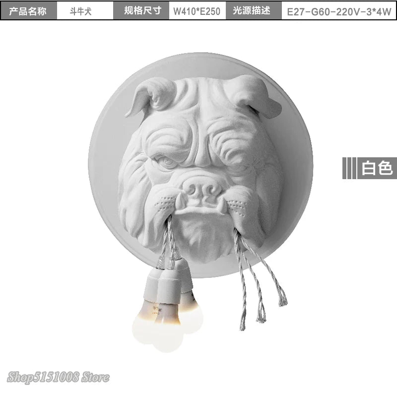 Afralia™ Nordic Dog Wall Lamp: Creative Bulldog Lighting Fixture for Home Decor