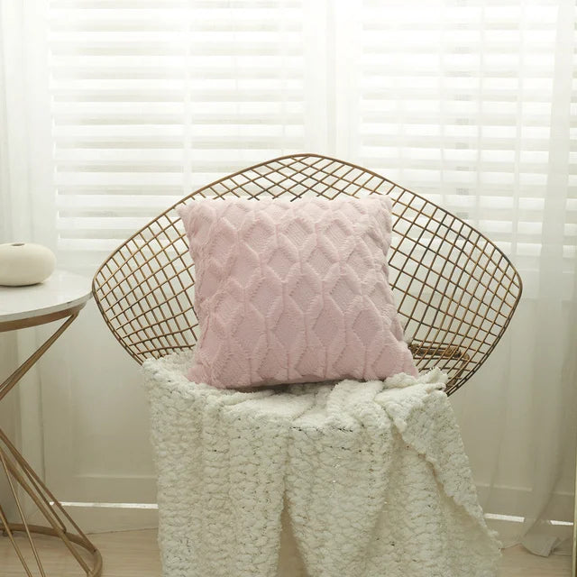 Afralia™ Diamond Solid Embroidery Cushion Cover - Modern Home Decor