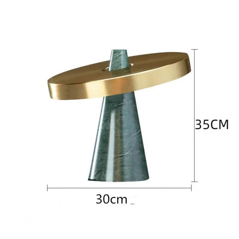 Afralia™ Green Marble Table Lamp: Elegant European Metal Lighting for Vintage Living Room