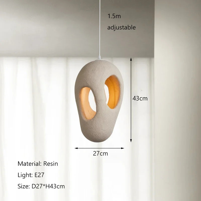 Afralia™ Wabi Sabi Resin Pendant Lights, E27 Bulb Compatible