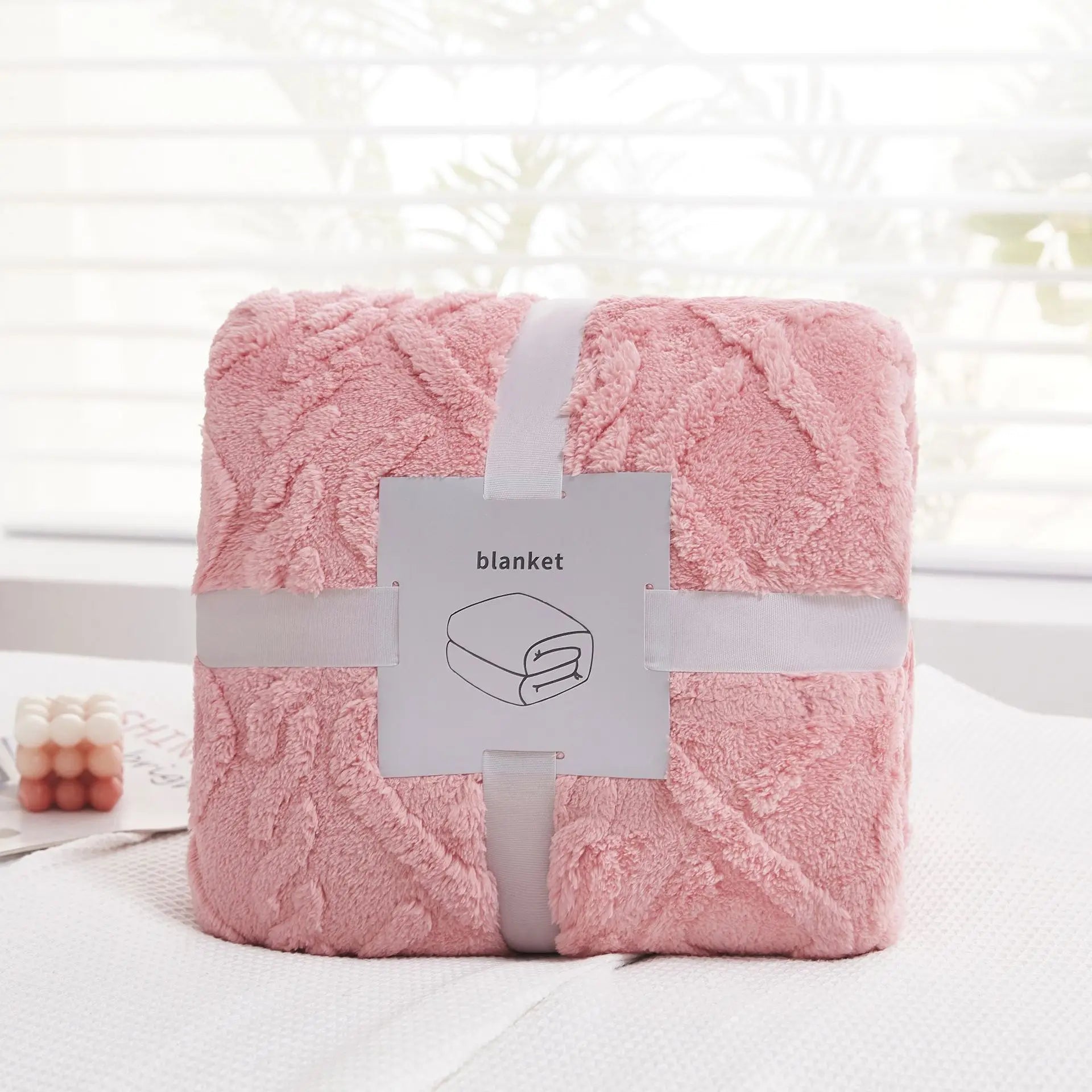 Afralia™ Cozy Jacquard Plush Blanket: Soft Winter Sofa Throw, Office Travel Nap Shawl