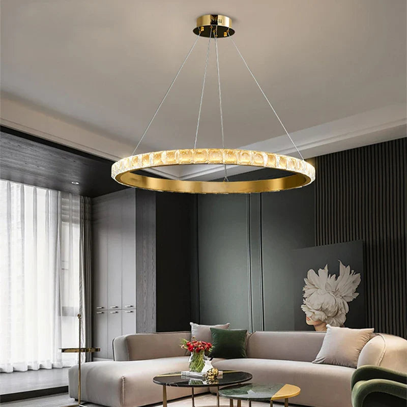 Afralia™ Modern LED Crystal Ceiling Chandelier for Living Room Bedroom Hotel Villa