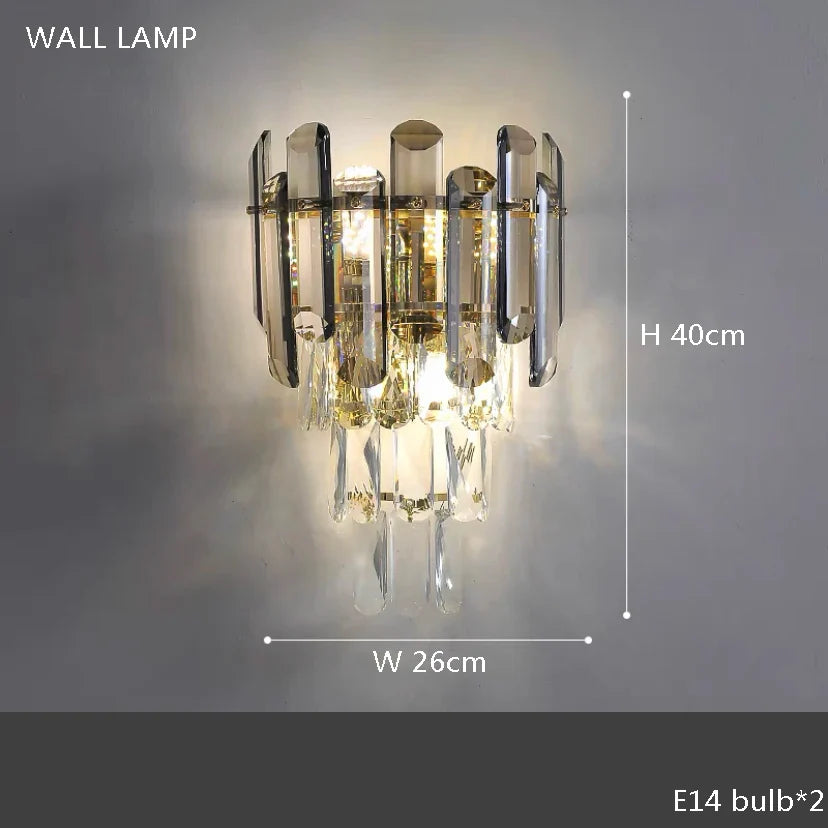 Afralia™ Luxury Crystal Glass Table Lamp Gold Finish 2700K Desk Light with E14 Bulb