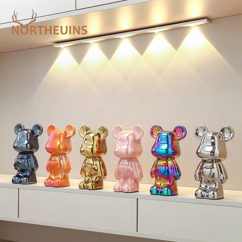 Afralia™ Luxury Violence Bear Figurines - Colorful Electroplated Teddy Bear Ornaments