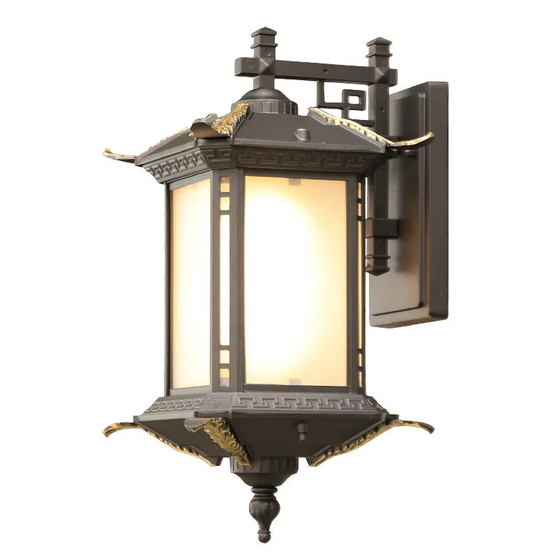 Afralia™ Outdoor Waterproof Chinese Style Wall Lamp for Courtyard, Balcony, Garden, Walkway