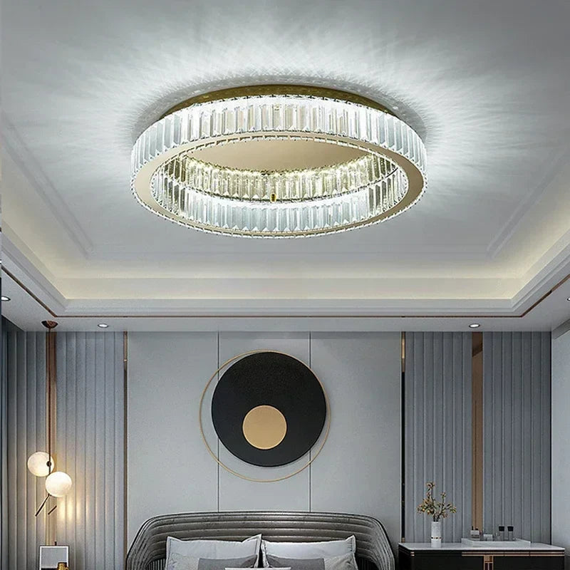 Afralia™ Crystal LED Ceiling Chandelier for Modern Luxury Living Room Lighting