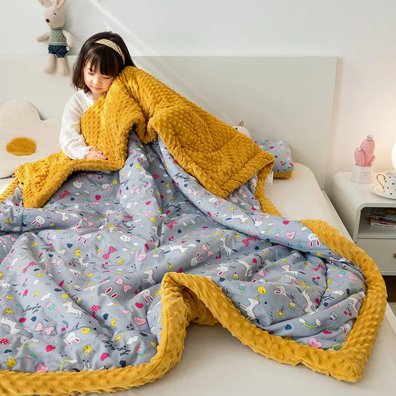 Afralia™ Cotton Floral Double Quilt | Retro Soothe Doudou Bedding Blanket
