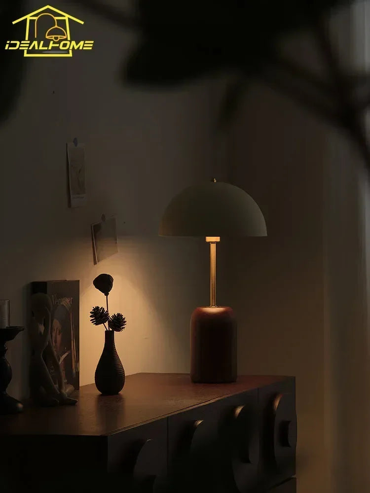Afralia™ French Medieval Solid Wood LED Table Lamp for Bedroom, Living Room