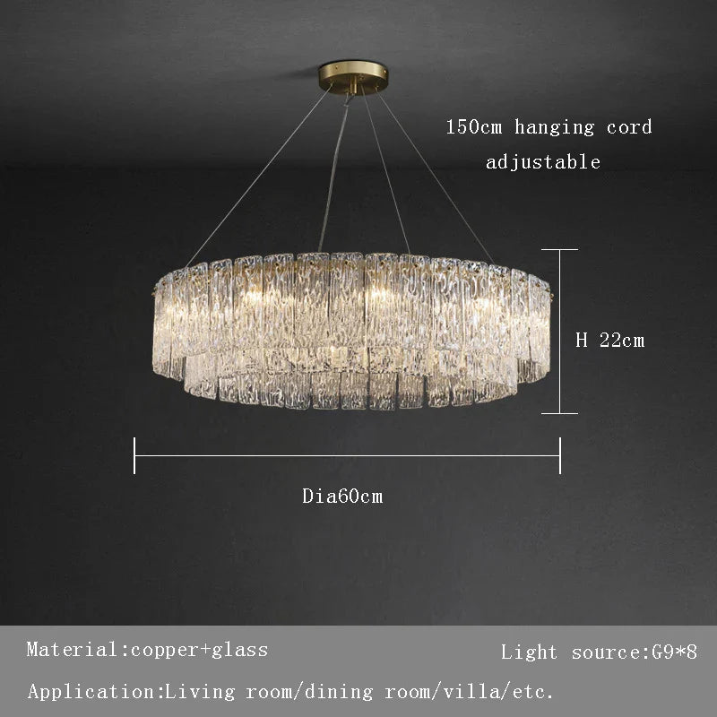Afralia™ Clear Glass LED Chandelier: Modern Luxury Living Room Art Deco Ceiling Light
