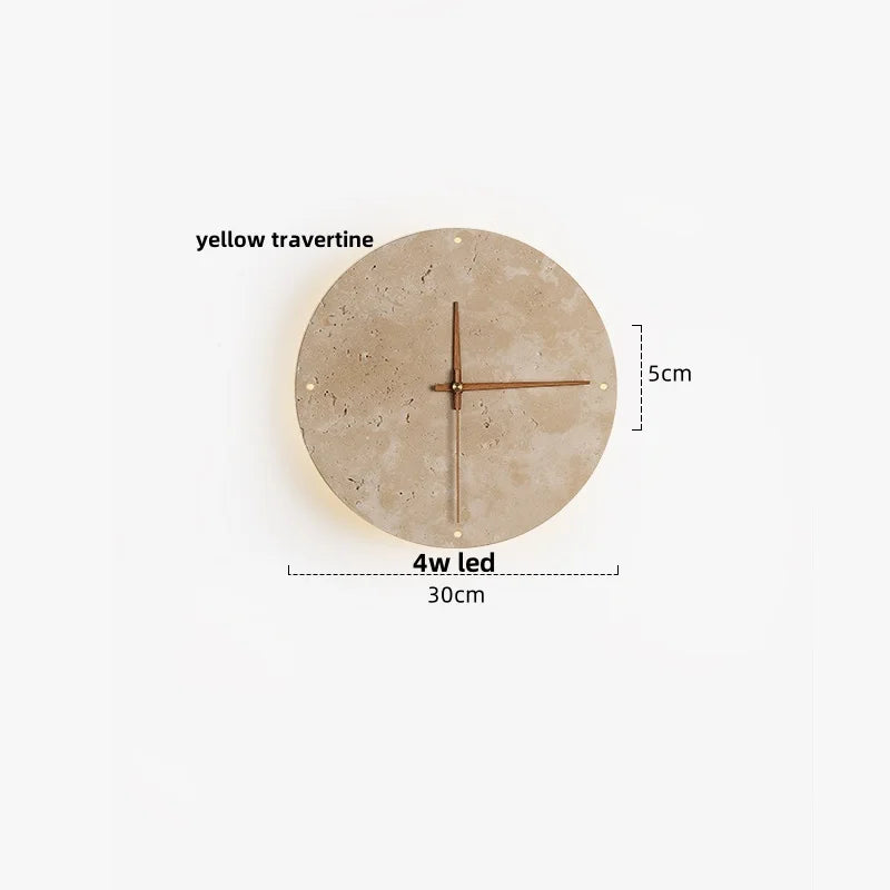 Afralia™ LED Wall Lights Yellow Travertine Stone Modern Bedside Lamp